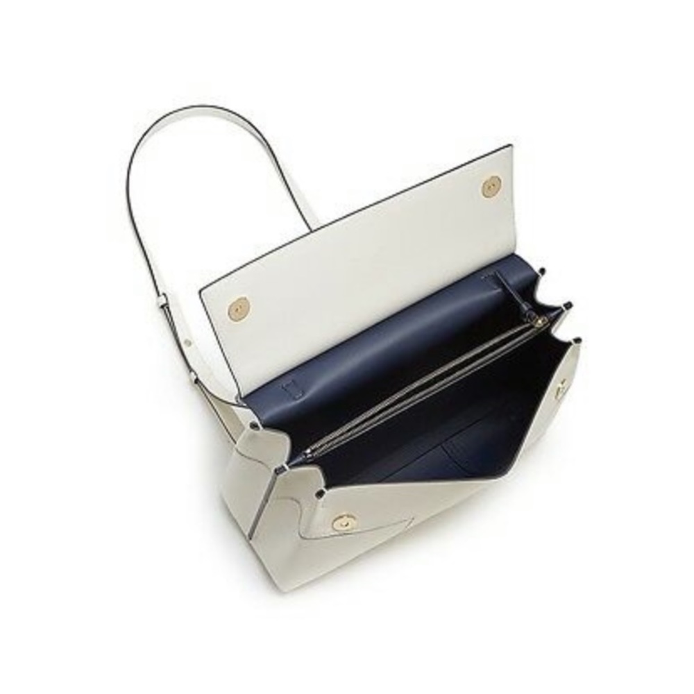 TORY BURCH Ivory Leather Top Handle Satchel Bag - Picture 5 of 7